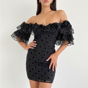 for love and lemons abby mini dress For Love And Lemons | Dresses | For Love Lemons Abby One Shoulder Crinkle Mini  Dress L